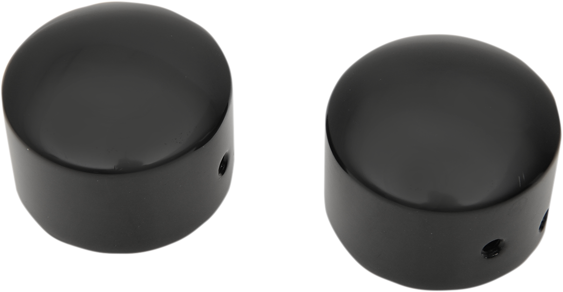 Drag specialties Axle Caps - Black - Front - Pair Harley Davidson