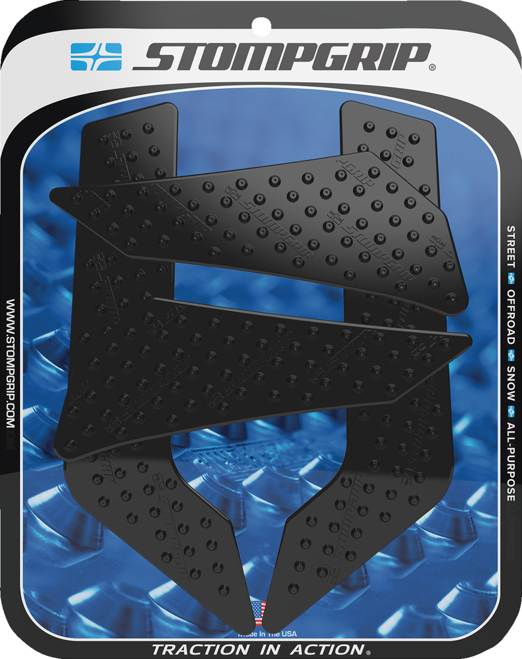 Stompgrip Traction Pad Tank Grips - Volcano - Black - XT 250 2008-2025 Yamaha XT250