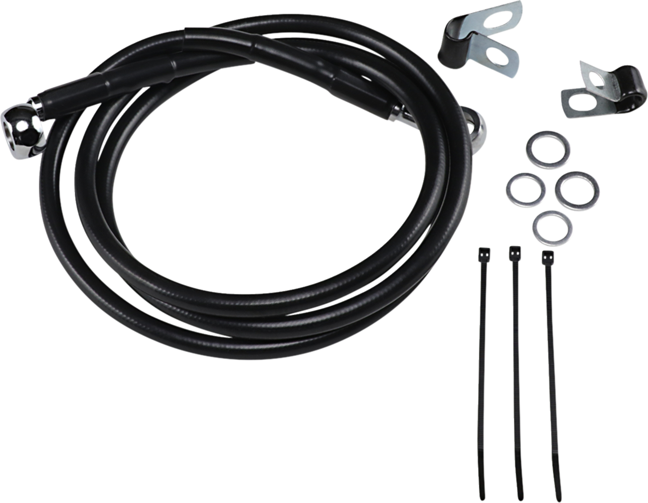 Drag specialties Brake Line - Front - Black - +10" Harley Davidson