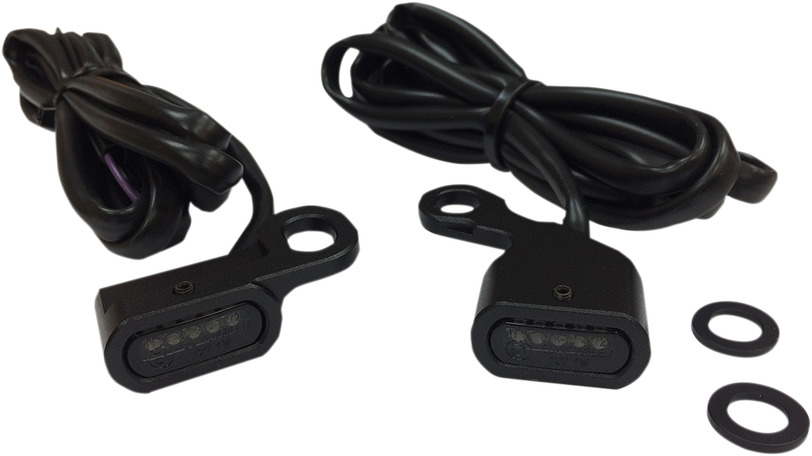 Drag specialties LED Handlebar Marker Lights - Black/Smoke Harley Davidson