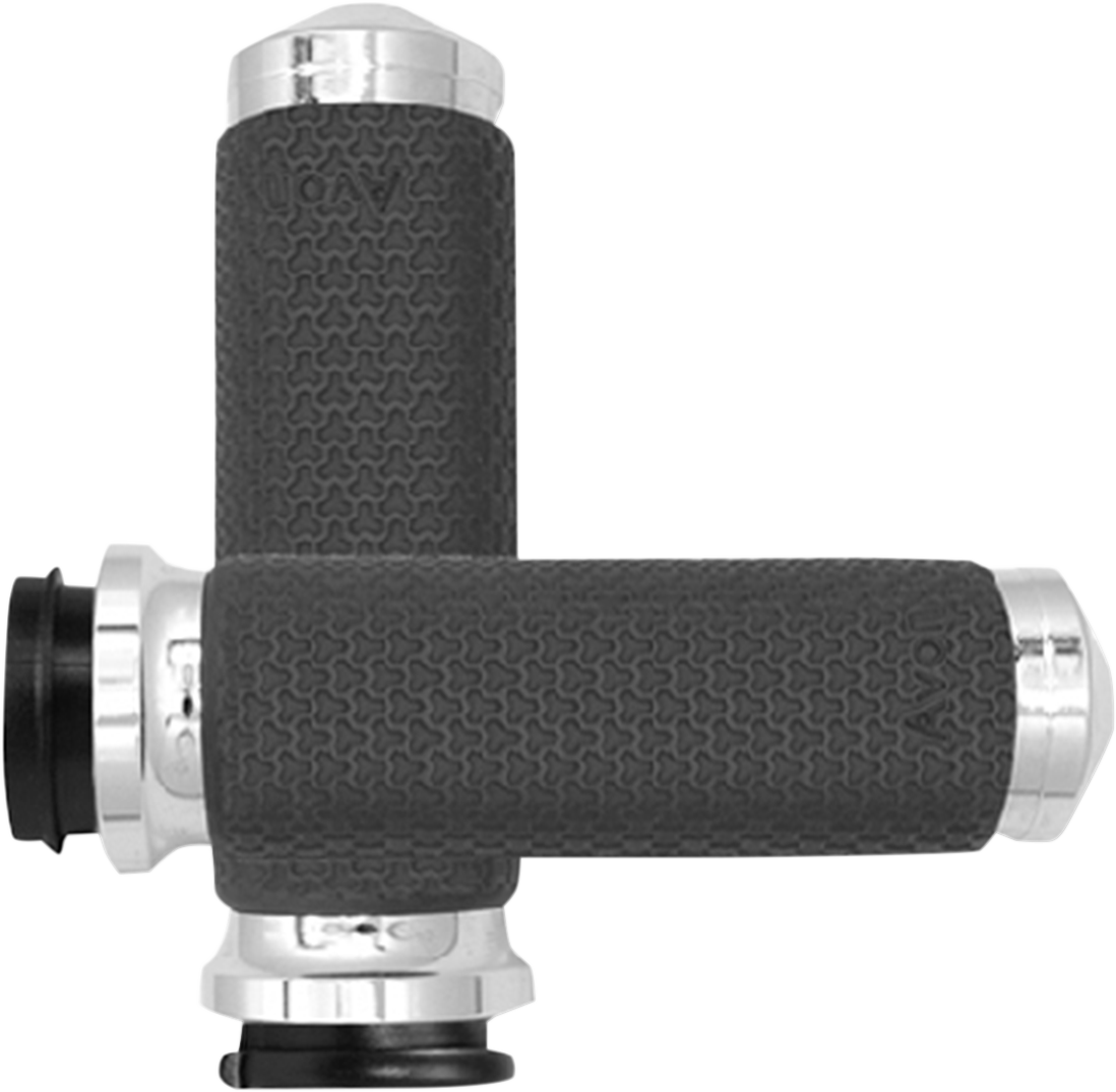 Avon grips Vibration Dampening Memory Foam Grips - Large - TBW - Chrome Harley Davidson