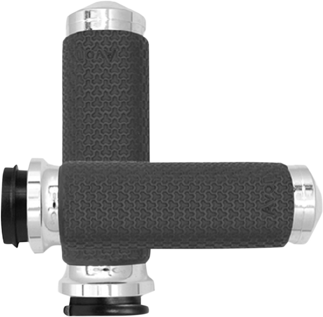 Avon grips Vibration Dampening Memory Foam Grips - Large - TBW - Chrome Harley Davidson