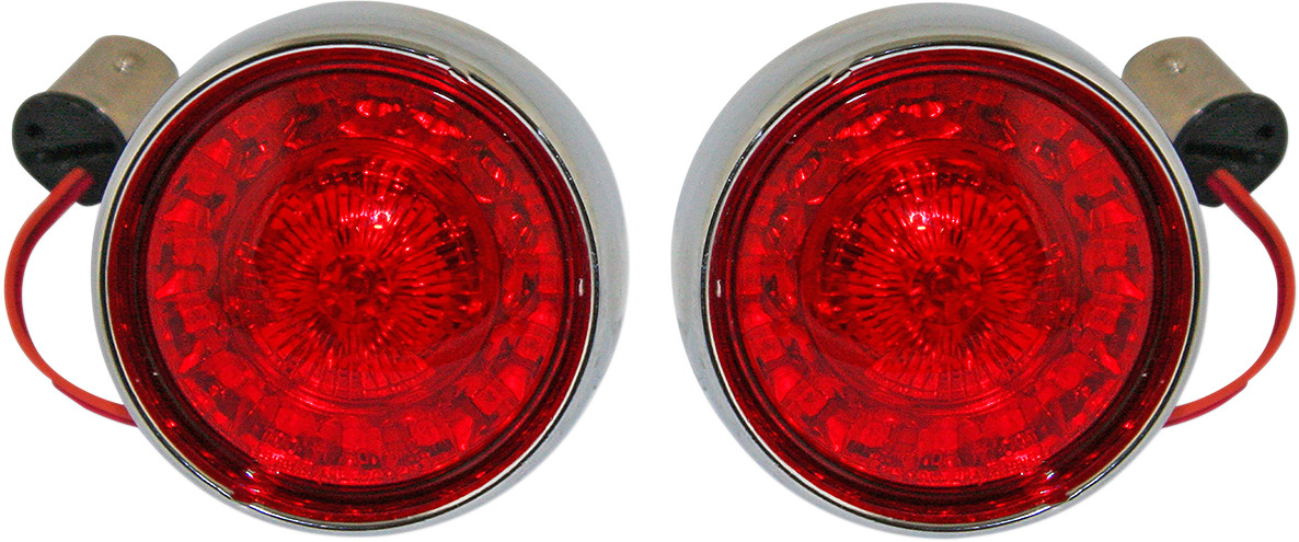 Custom dynamics Bullet Turn Signal - 1157 - Chrome - Red Lens Harley Davidson