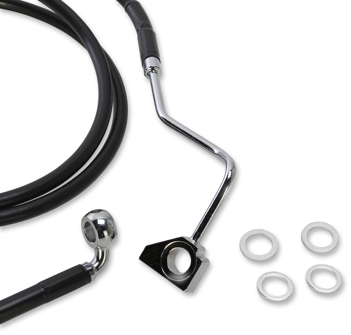 Drag specialties Brake Line - Front (Upper) - Black - +6" Harley Davidson