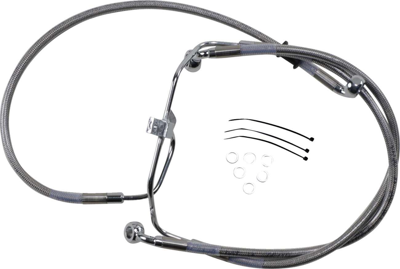 Drag specialties Brake Line - +2" - Stainless Steel - FXDF '08-'17 2008-2017 Harley Davidson FXDF Fat Bob