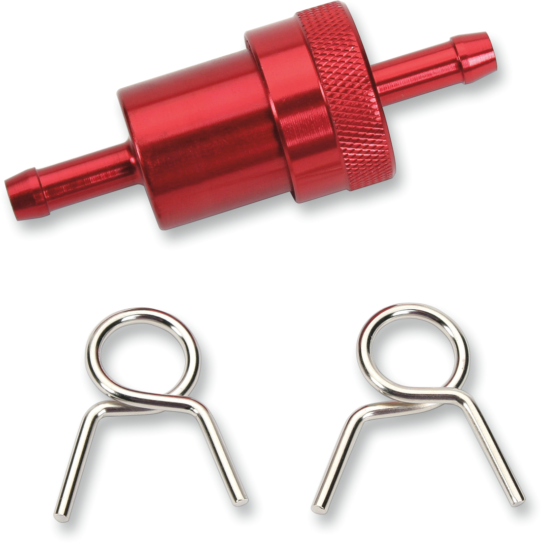 Emgo Anodized Aluminum Fuel Filter - Red - 1/4"