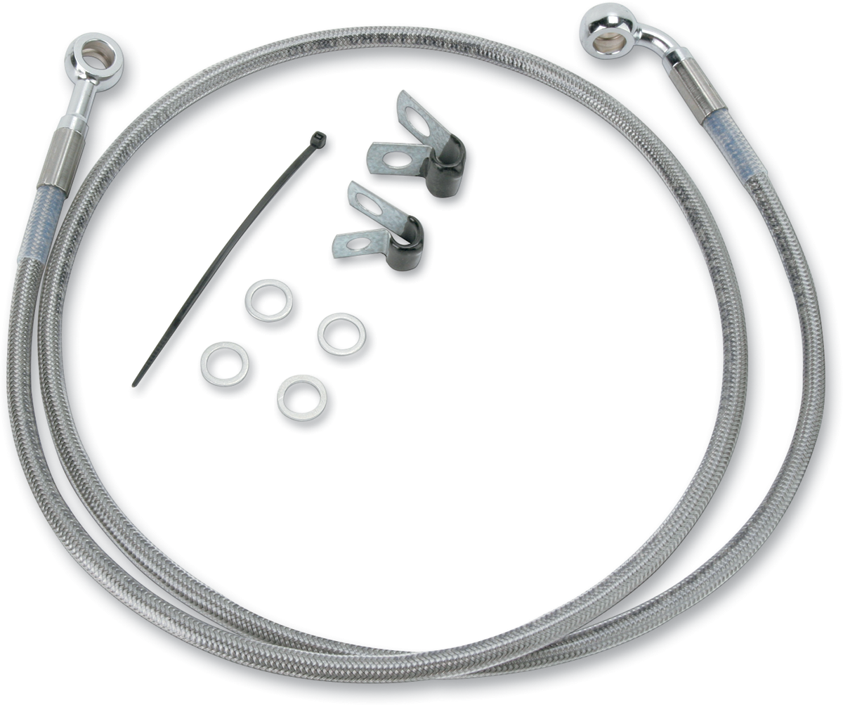 Drag specialties Brake Line - Front - +6" - Stainless Steel Harley Davidson