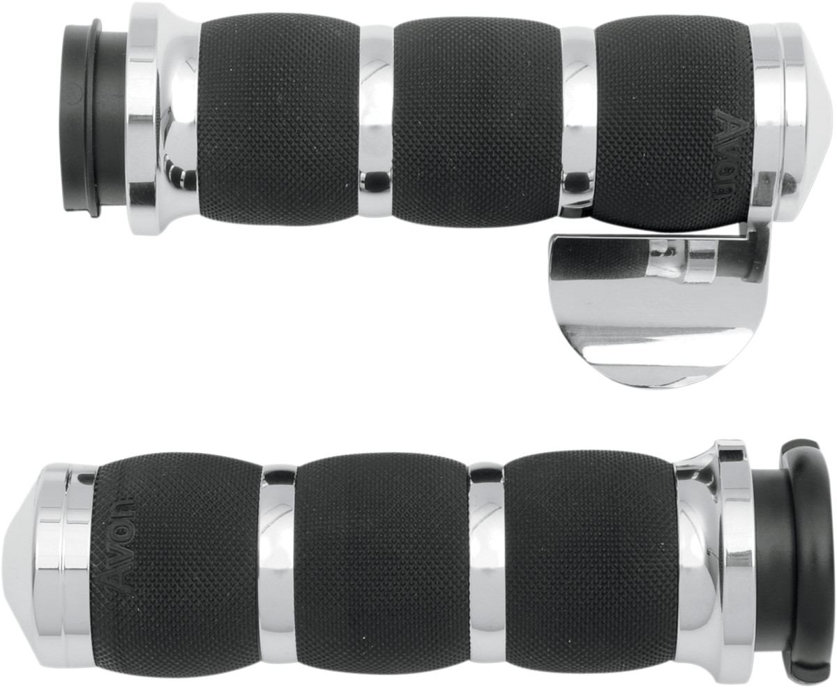 Avon grips 3-Ring Air Cushioned Grips - TBW - Throttle Boss - Chrome Harley Davidson