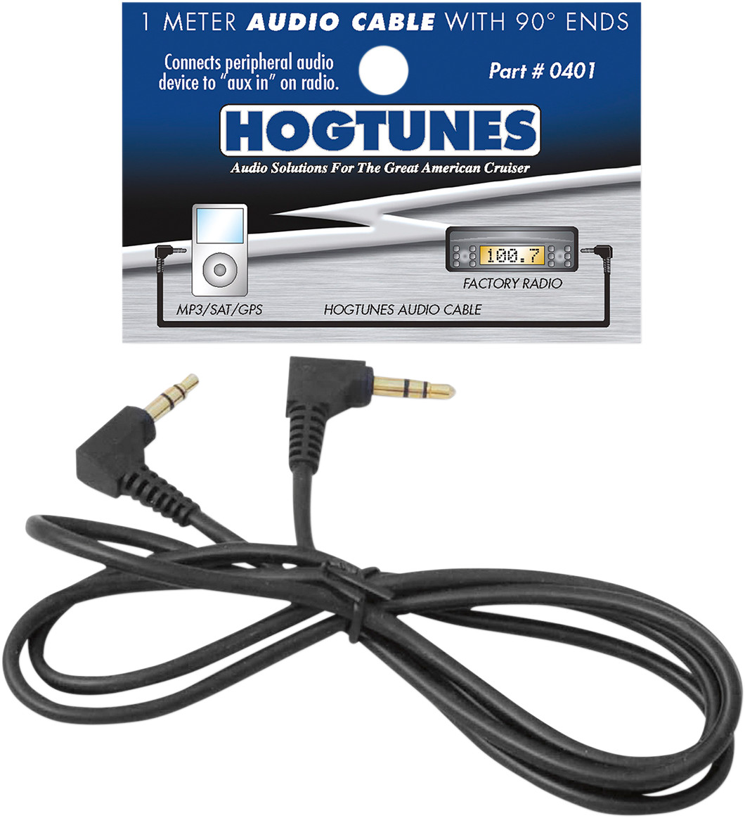 HOGTUNES 1 Meter Stereo Audio Cable with 90º Ends