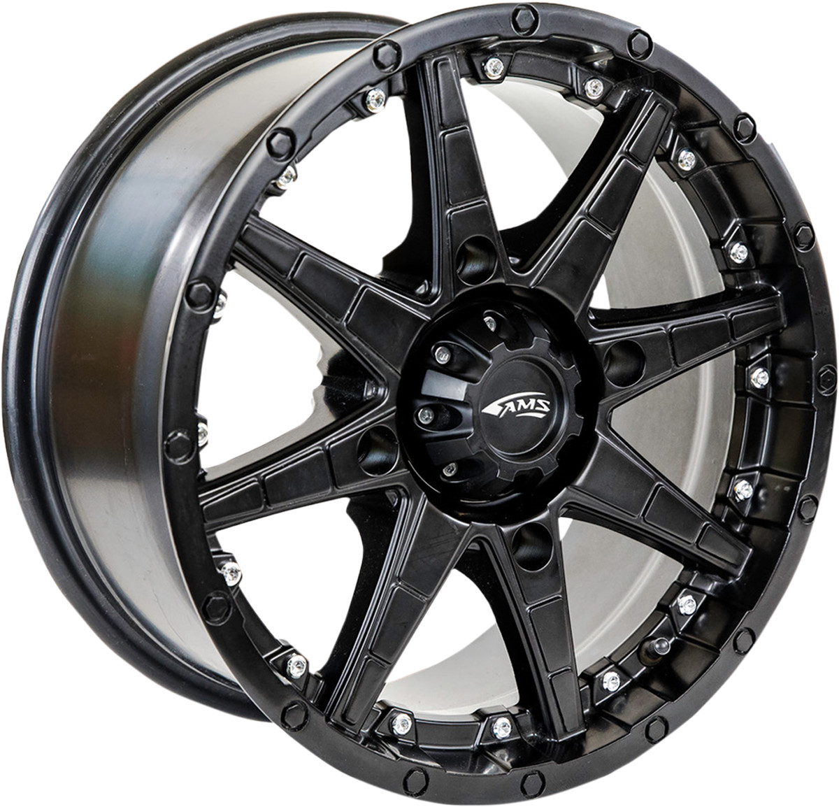 Ams Wheel - Roll'n 105 - Front/Rear - Black - 15x7 - 4/137 - 5+2 Can-Am/Kawasaki/Honda/John Deere