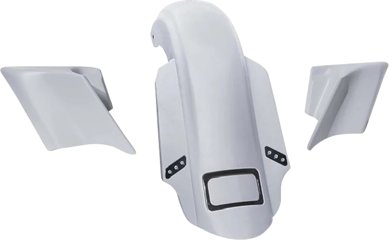 PAUL YAFFE BAGGER NATION Swoop Three Piece Stretched Rear Fender Kit With Side Panels and Thunder Pods