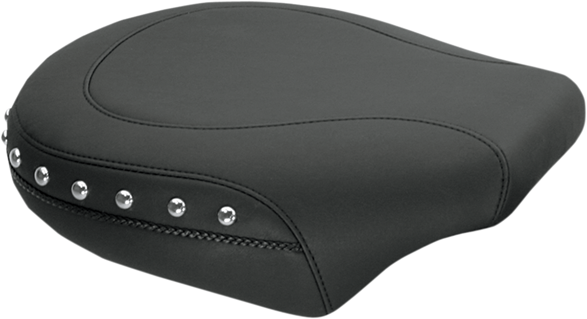 Mustang Wide Rear Seat - Studded - Black - FL/FX '11-'17 2012-2017 Harley Davidson FLS Softail Slim / 2016-2017 Harley Davidson FLSS Softail Slim S / 2011-2013 Harley Davidson FXS Blackline