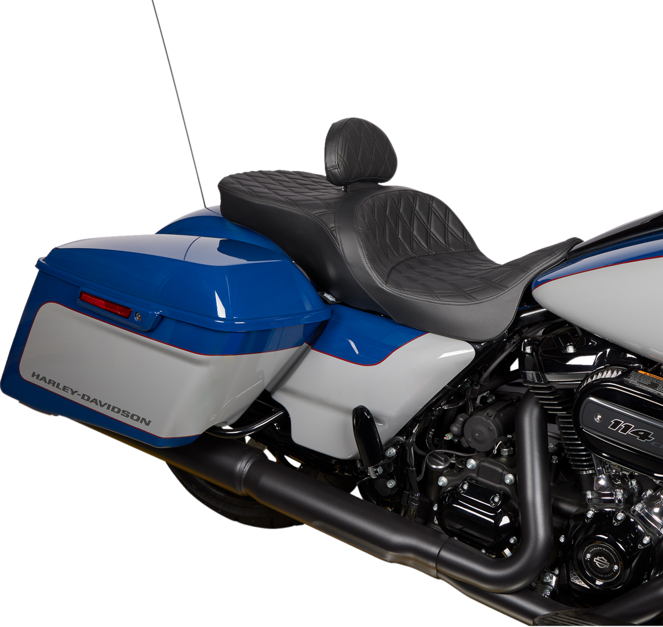 Drag specialties seats EZ Glide II Backrest - Small - Vinyl - Double Diamond Black Stitch