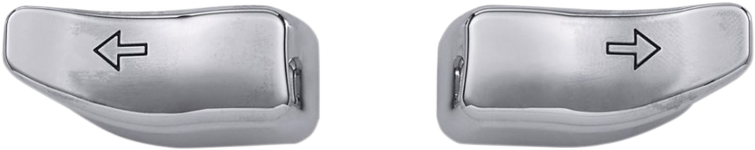 Drag specialties Turn Signal Switch Extension Caps - Chrome 2014-2022 Harley Davidson FLHR Road King / 2015-2025 Harley Davidson FLRT Freewheeler / 2017-2025 Harley Davidson FLHRXS Road King Special