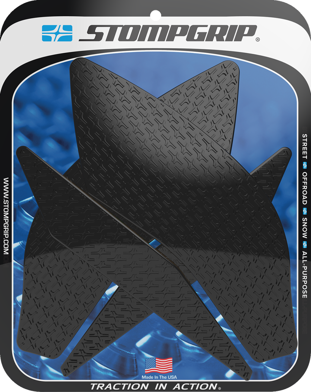 Stompgrip Traction Pad Tank Grips - Icon - Black - YZF-R1 2015-2025 Yamaha YZF-R1