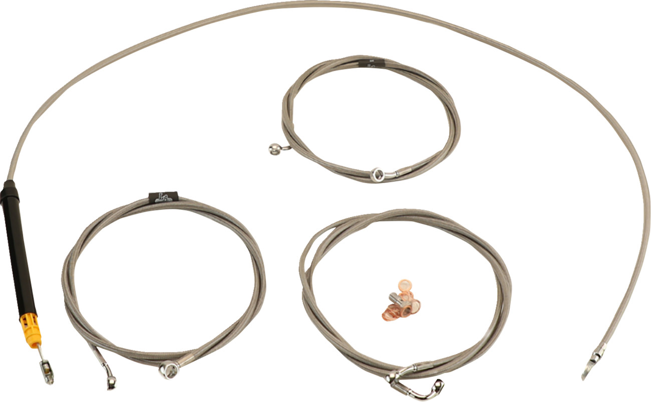 LA CHOPPERS Standard Stainless Braided Handlebar Cable/Brake Line Kit