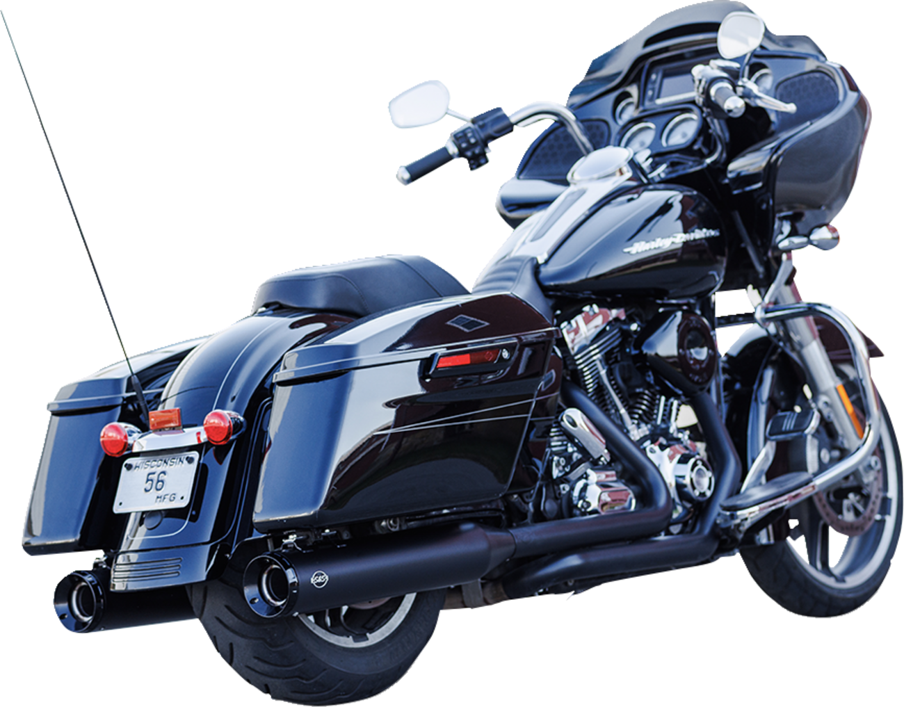S&s cycle 4-1/2" GNX Slip-On Mufflers - Guardian Black Harley Davidson