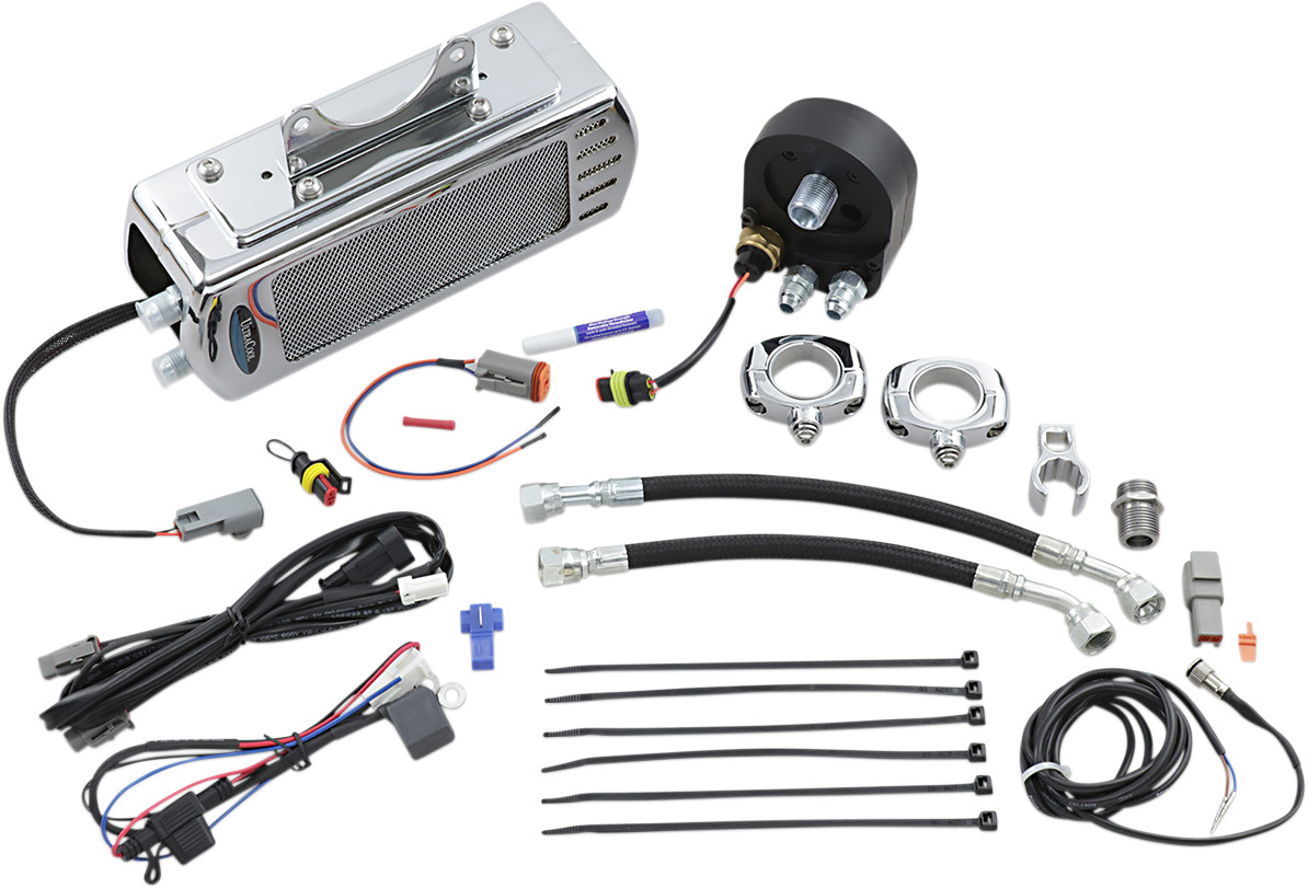 UltraCool Side Mount Oil Cooler Kit For Harley Air Cooled Touring 2009-2016