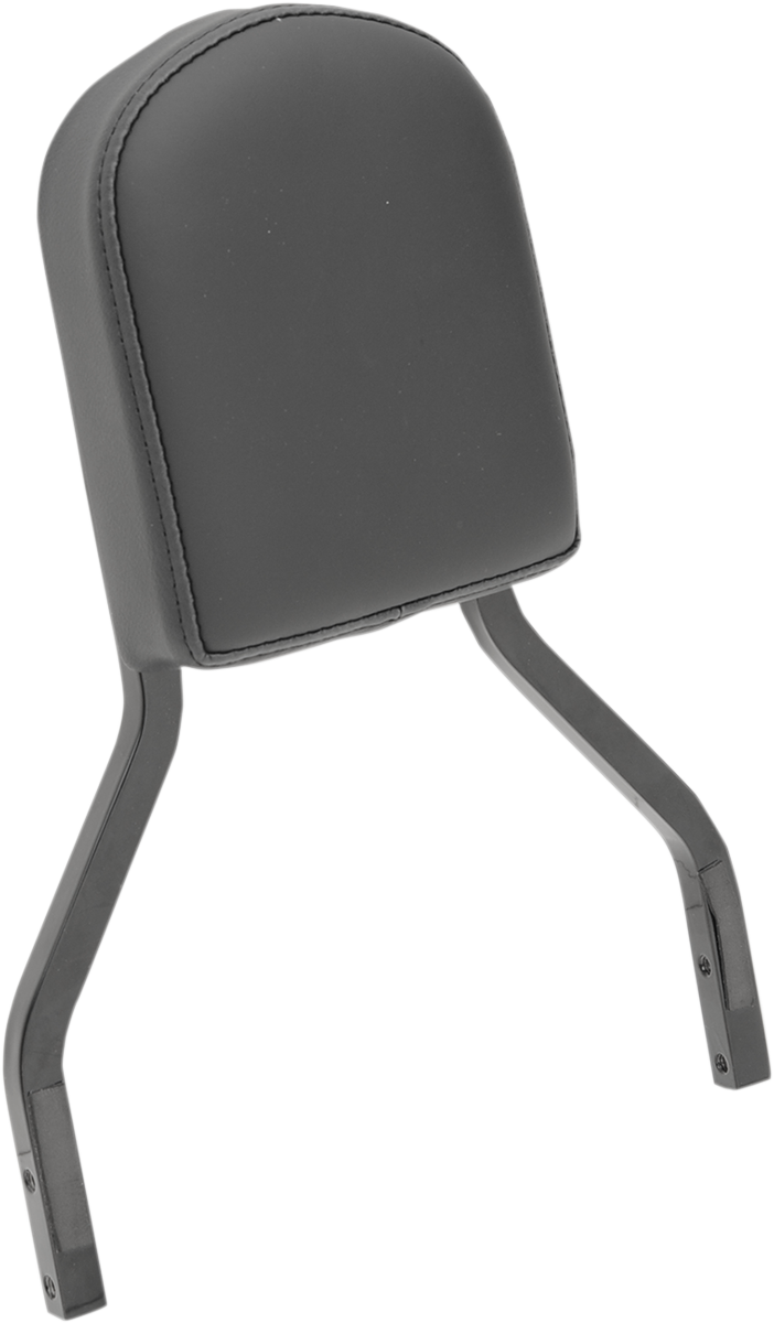 Drag specialties seats Sissy Bar Pad - Short - Smooth - Black W/Solar Reflective Leather Top Stitch