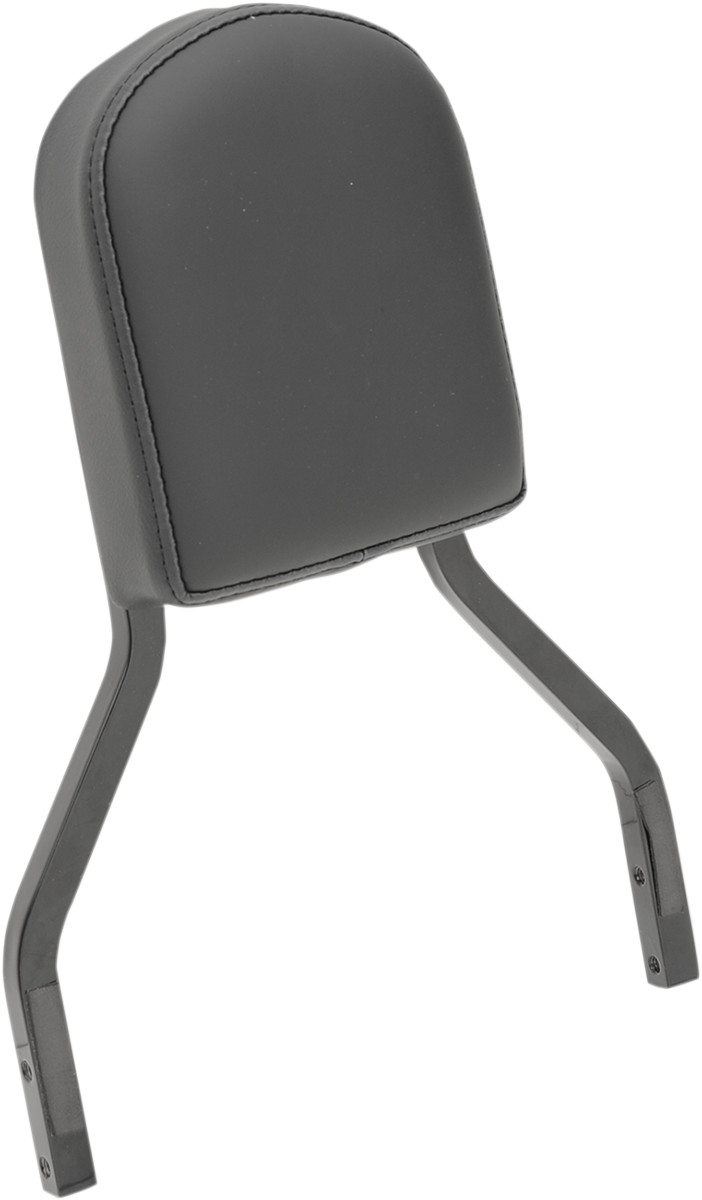 Drag specialties seats Sissy Bar Pad - Short - Smooth - Black W/Solar Reflective Leather Top Stitch