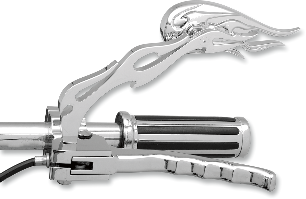 Drag specialties Mirrors - Flame - Side View - Oblong - Chrome - Pair