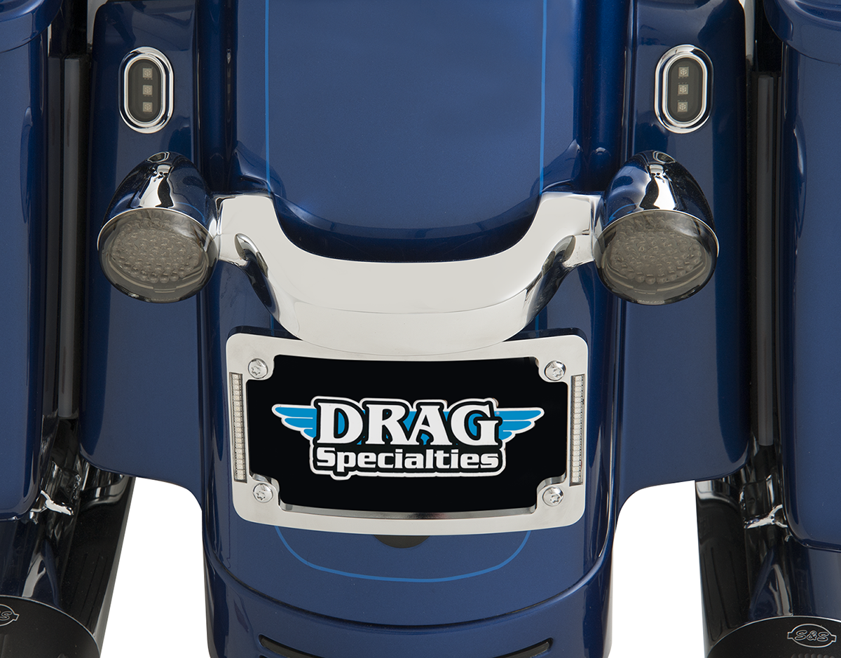 Custom dynamics Tri-Radius License Plate Frame with Flushmount LEDs - Chrome