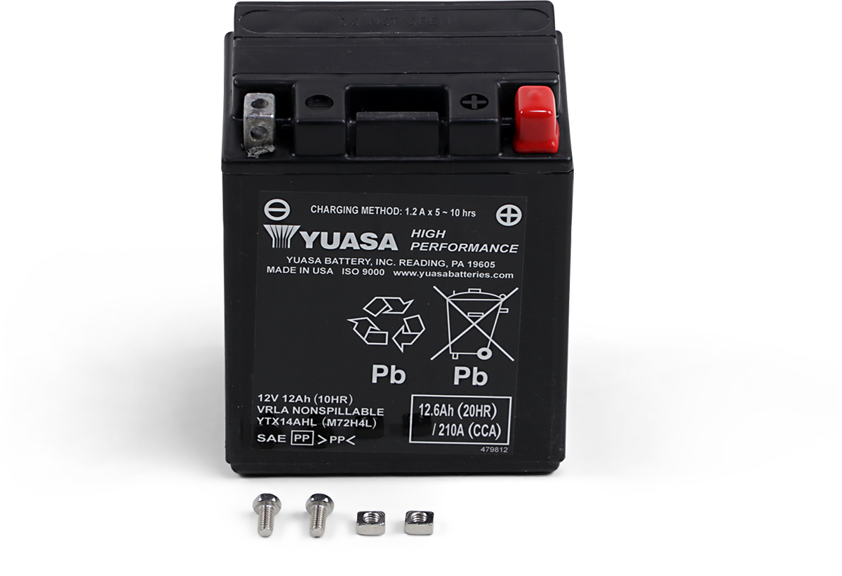 Yuasa AGM Battery - YTX14AHL Arctic Cat/Ducati/Honda/Kawasaki/Yamaha/Moto Guzzi/Norton/Suzuki/Triumph/Cagiva/Royal Enfield/Aprilia/Bimota