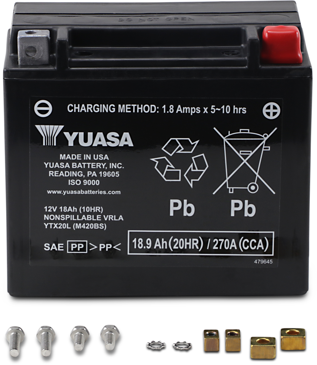 Yuasa AGM Battery - YTX20L Harley Davidson/Sea-Doo/Yamaha/Triumph/Victory/Ski-Doo/Buell/Polaris