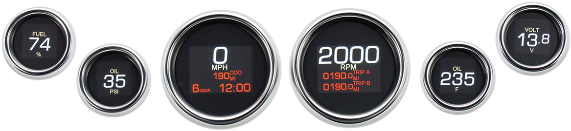 Dakota Digital MLX 8600 Series 6 Gauge Set For Harley 2004-2013