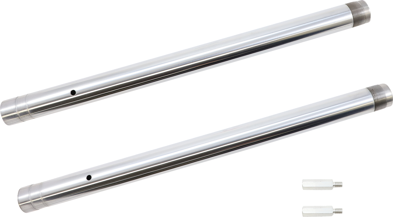 Custom cycle engineering Fork Tubes - 43 mm - +2" Length - Ultra Chrome - Inverted Harley Davidson