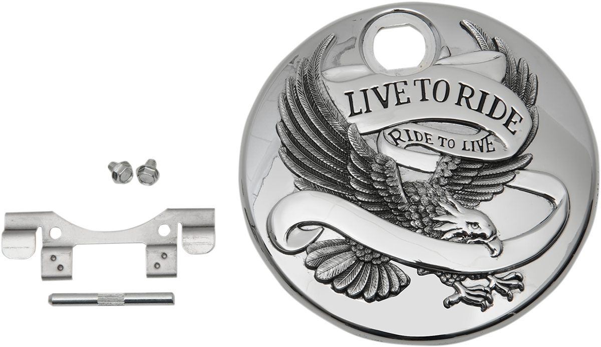Drag specialties "Live to Ride" Console Door - Chrome Harley Davidson