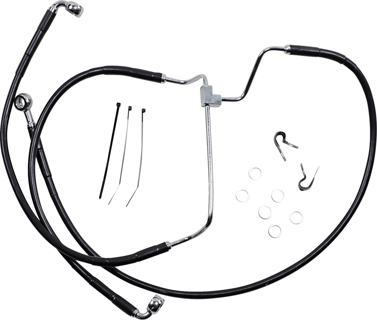 Drag specialties Brake Line - Front - Black - +2" Harley Davidson