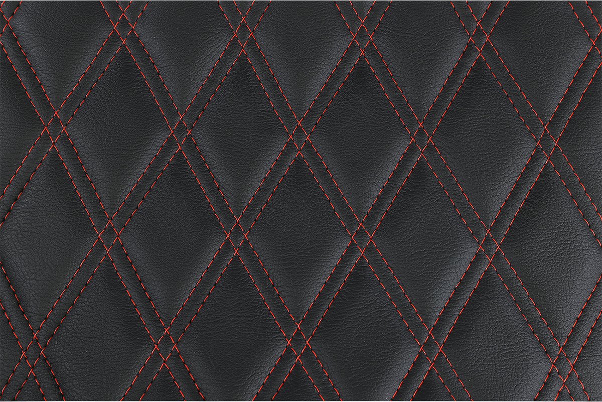 Drag specialties seats Extended Reach Predator III Seat - Double Diamond - Black w/ Red Stitching - FL '99-'07 Harley Davidson