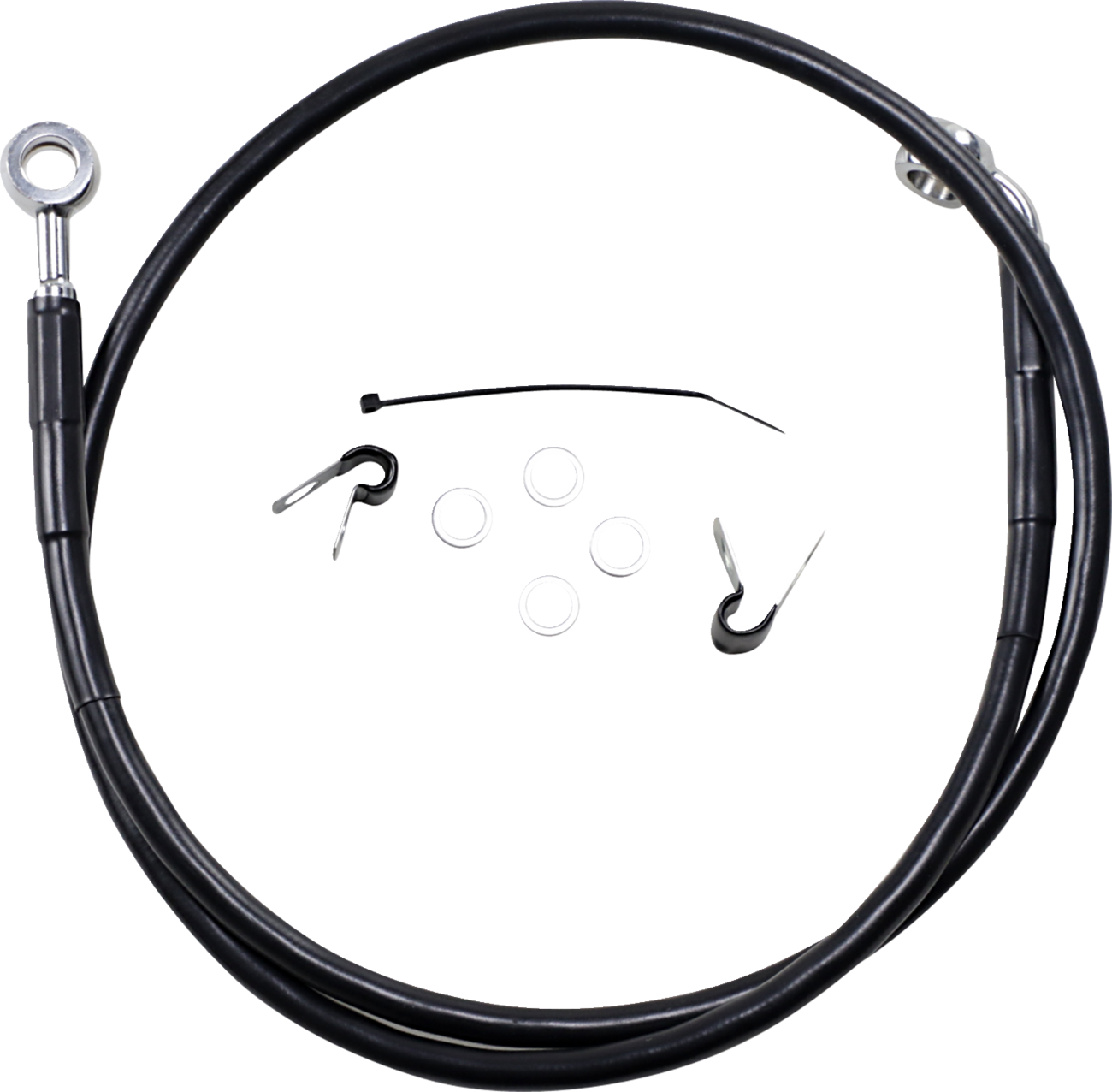 Drag specialties Brake Line - Front - Black - +2" - '04-'10 XL Harley Davidson