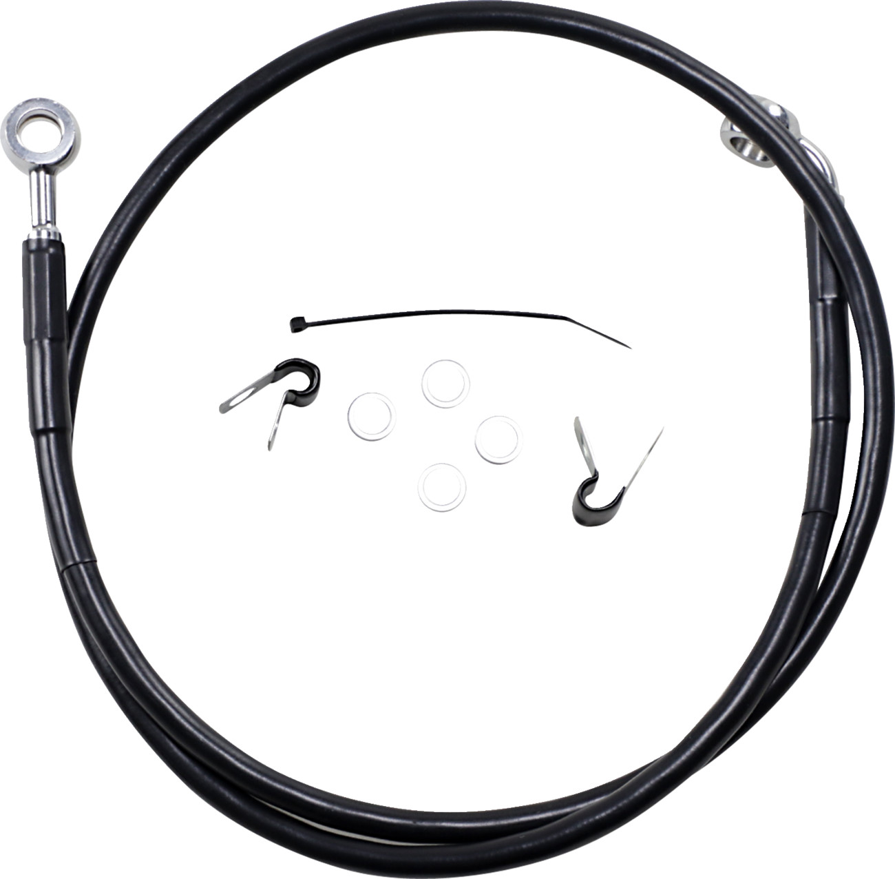Drag Specialties Extended Length Black Vinyl Brake Line Kit