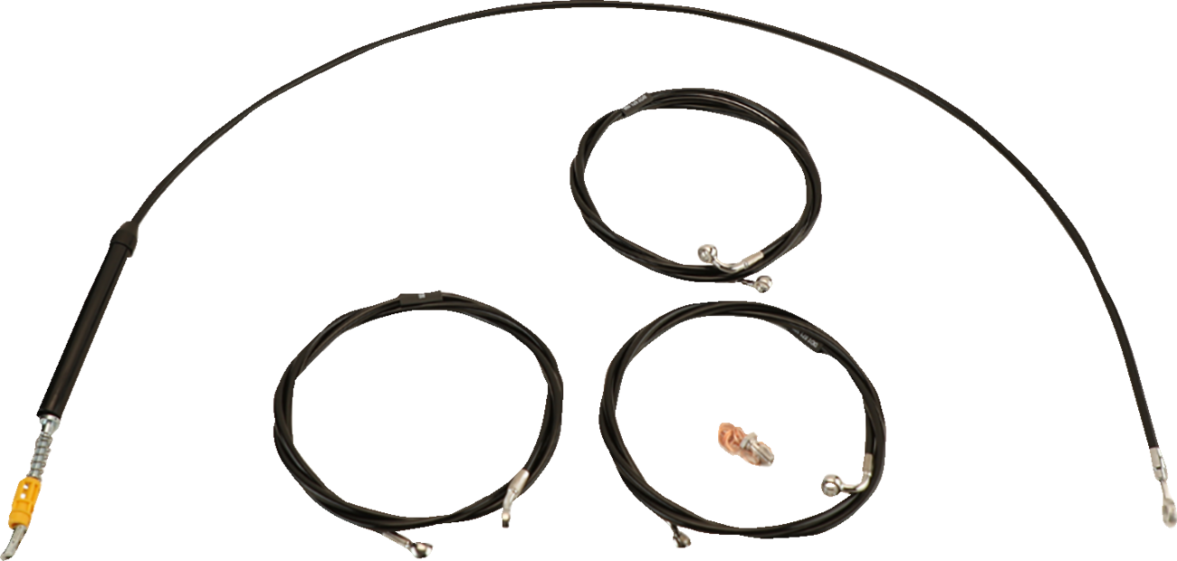 La choppers Standard Black Vinyl Handlebar Cable/Brake Line Kit - 18"-20" Ape Hangers - '23-'24 Touring Harley Davidson
