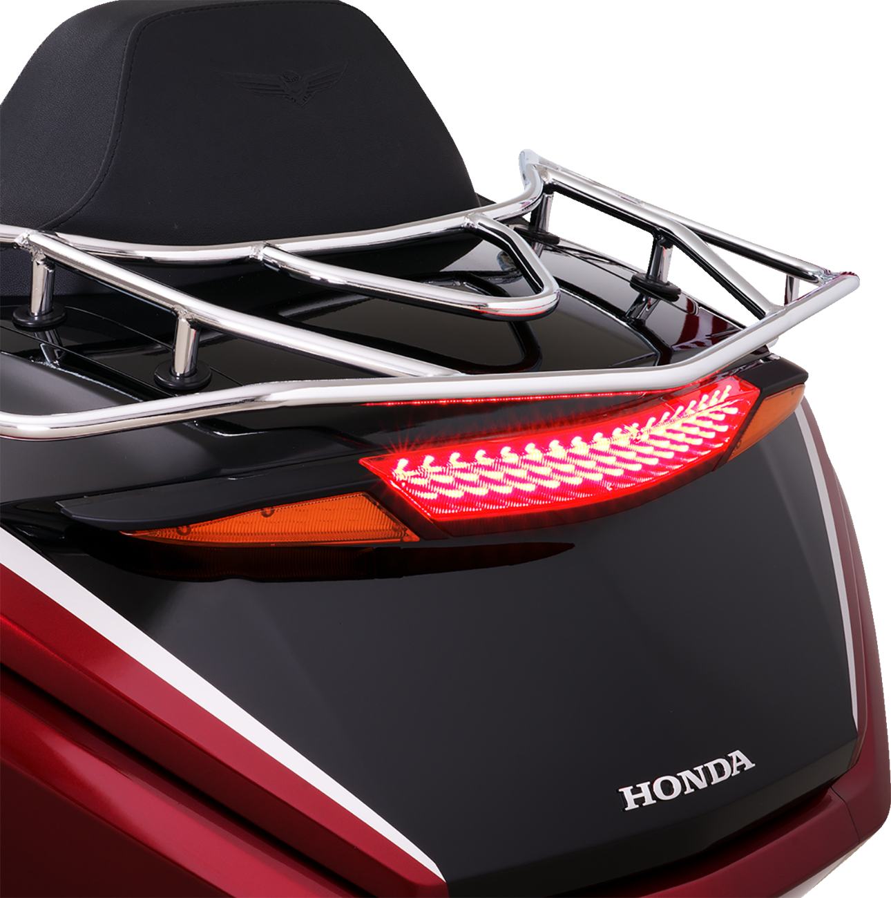 Show chrome LED Trunk Light - Amber/Red Lens - Black - GL1800 2021-2023 Honda GL1800 Gold Wing Tour Airbag Automatic DCT / 2021-2023 Honda GL1800 Gold Wing Tour Automatic DCT / 2021-2023 Honda GL1800 Gold Wing Tour