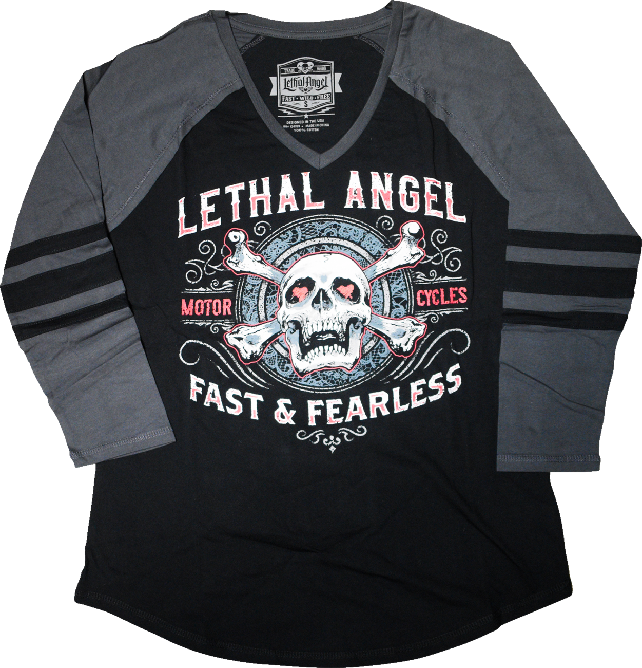 LETHAL THREAT Women's Fast & Fearless Raglan Sleeve Shirt