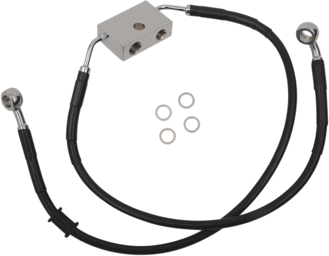 Drag specialties Brake Line - Front - +2" - Black - XL 2014-2022 Harley Davidson XL1200X Forty-Eight