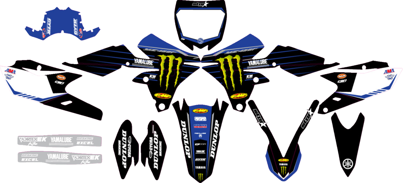 D'cor visuals Complete Graphics Kit 2014-2017 Yamaha YZ450F
