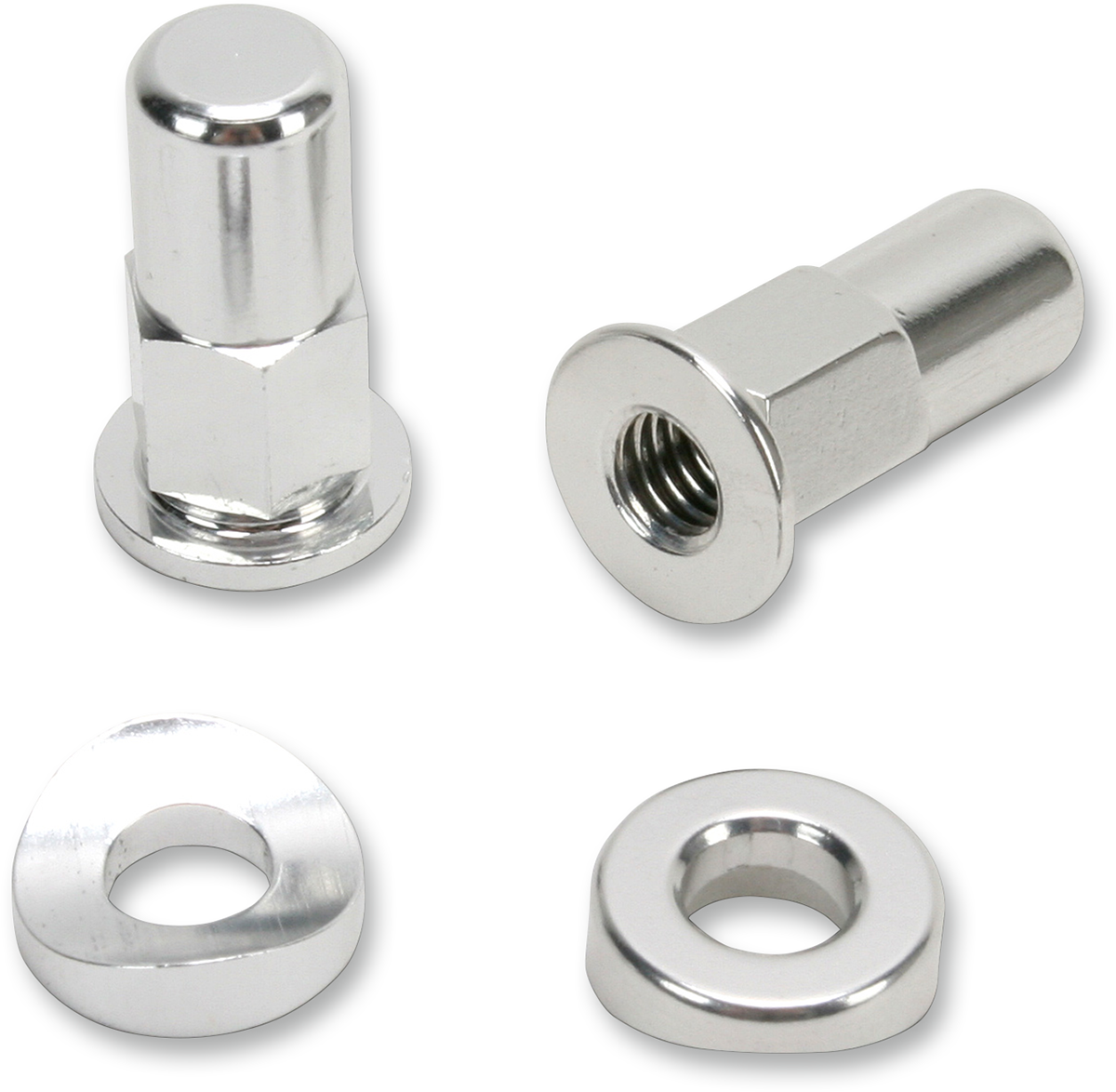 No toil Rim Lock Nut/Spacer - Kit - Silver
