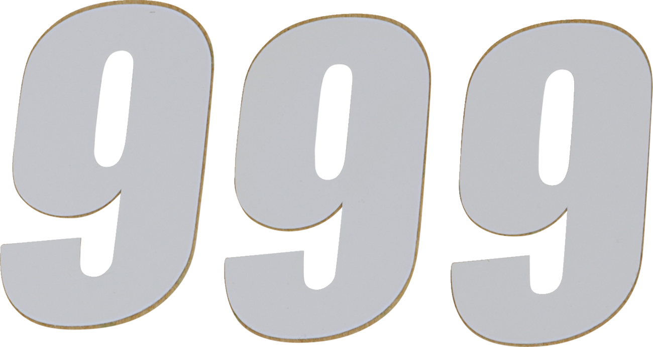 D'cor visuals SX Plate Number - #9 - White - 4"