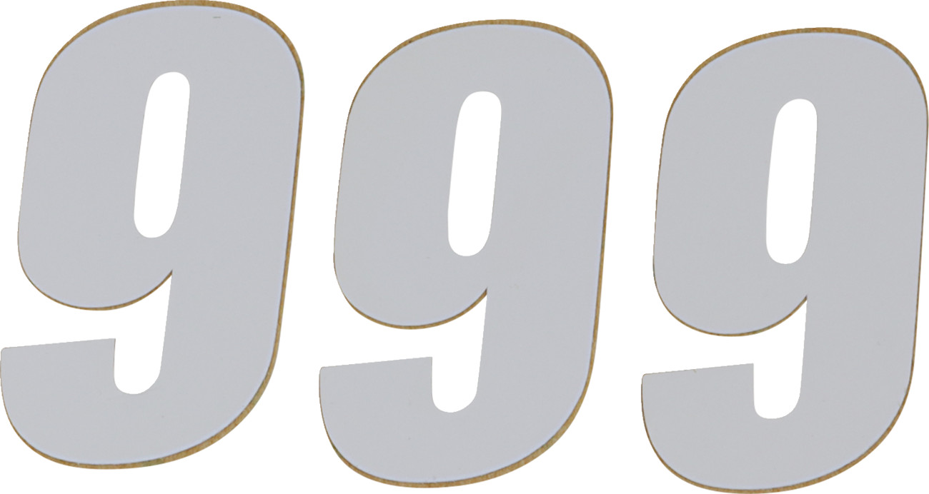 D'cor visuals SX Plate Number - #9 - White - 4"