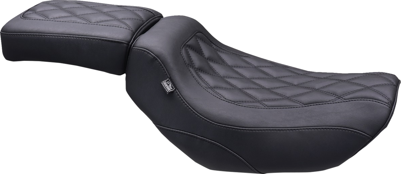 Mustang Tripper™ Passenger Seat - Double Diamond - Black Stitching - Nightster '22-'25 2022-2025 Harley Davidson RH975 Nightster / 2023-2025 Harley Davidson RH975S Nightster Special