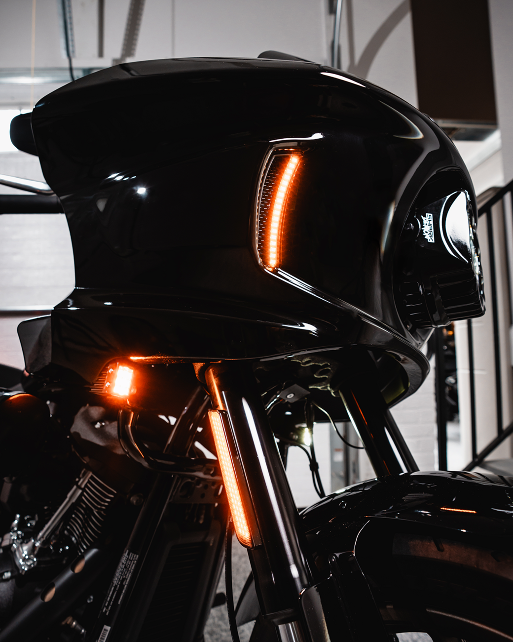 Custom Dynamics Shark Demon 2 Headlight For Harley Low Rider ST 2022-2025