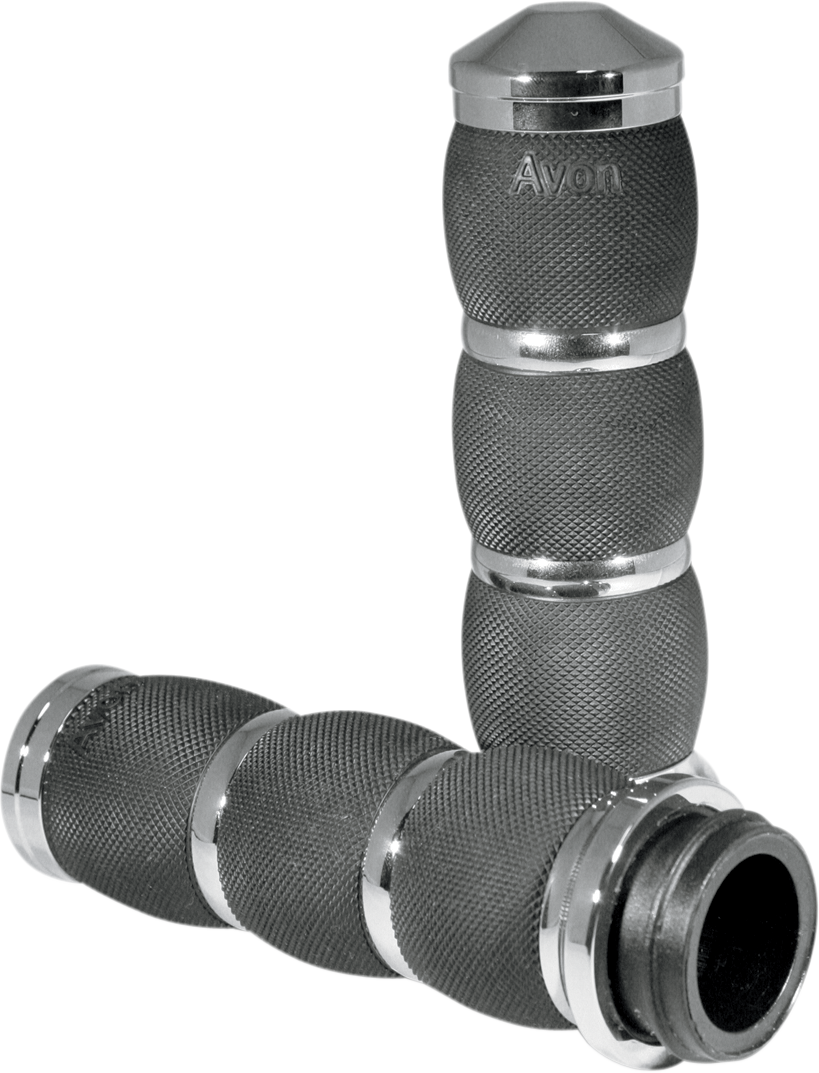 Avon grips 3-Ring Air Cushioned Grips - TBW - Chrome Harley Davidson