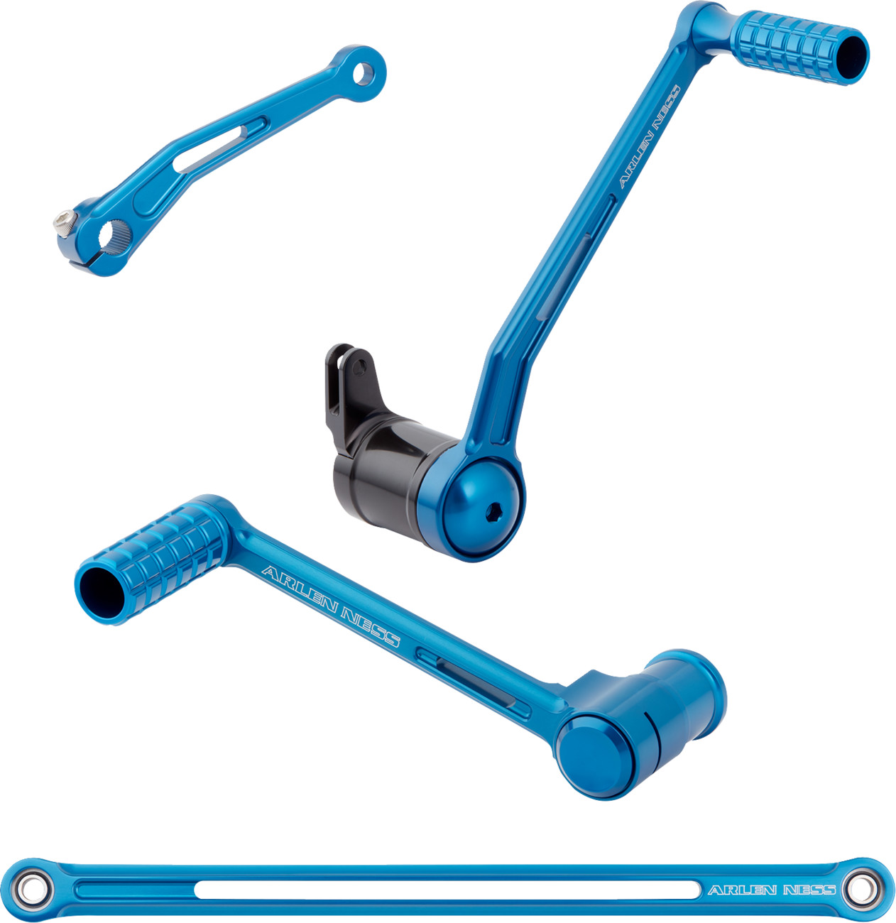 Arlen ness SpeedLiner Foot Control Kit - Solo - Blue Harley Davidson