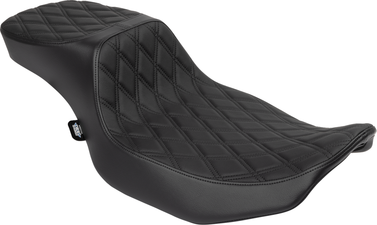 Drag specialties seats Performance Predator 2-Up Seat - Vinyl - Black Double Diamond Stitch - FLHX/FLTR '23-'24 Harley Davidson