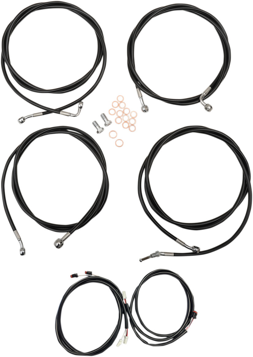 La choppers Complete Plug-and-Play Cable Kit - 15" - 17" Handlebars - '17-'20 Touring - ABS - Black Harley Davidson