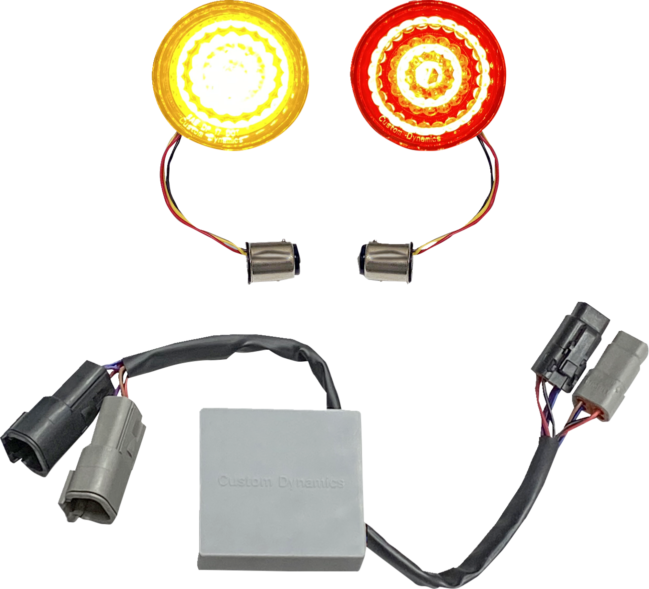 Custom Dynamics Smart LED 1157 Bullet Turn Signals with Controller For Harley Softail 2011-2017